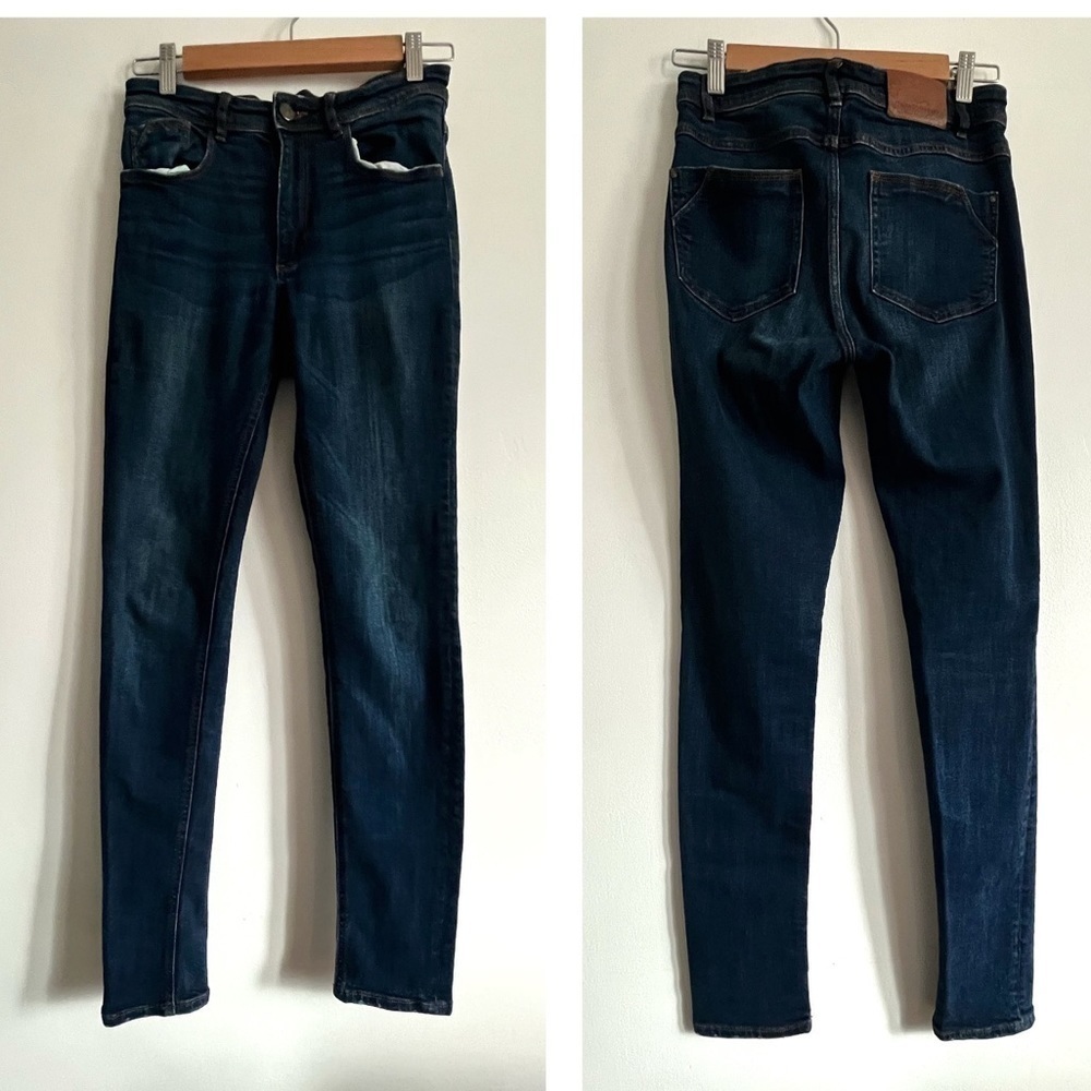 Zara Z1975  Whiskered Skinny High Rise Jeans